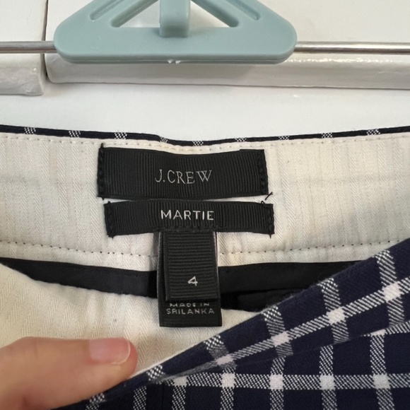J. Crew Martie Windowpane Cropped Navy Pants G0893 - Picture 2 of 5